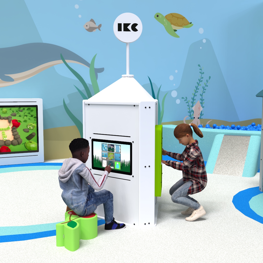 Quest'imagine mostra sistema di gioco interattivi Playtower touch white