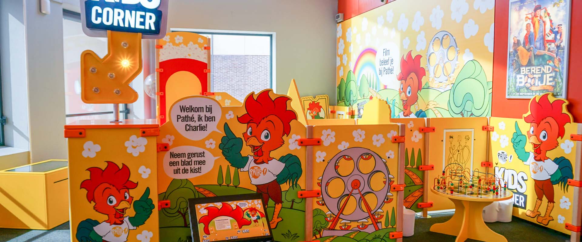 Un angolo di gioco personalizzato nell'azienda a misura di bambino, il cinema Pathé di Helmond