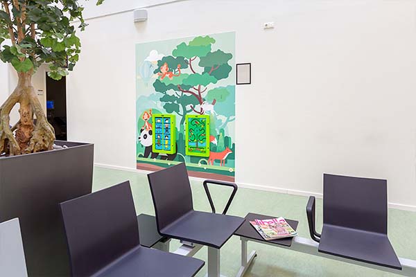Un'attesa piacevole nella vostra sala d'attesa vicino a un angolo per bambini